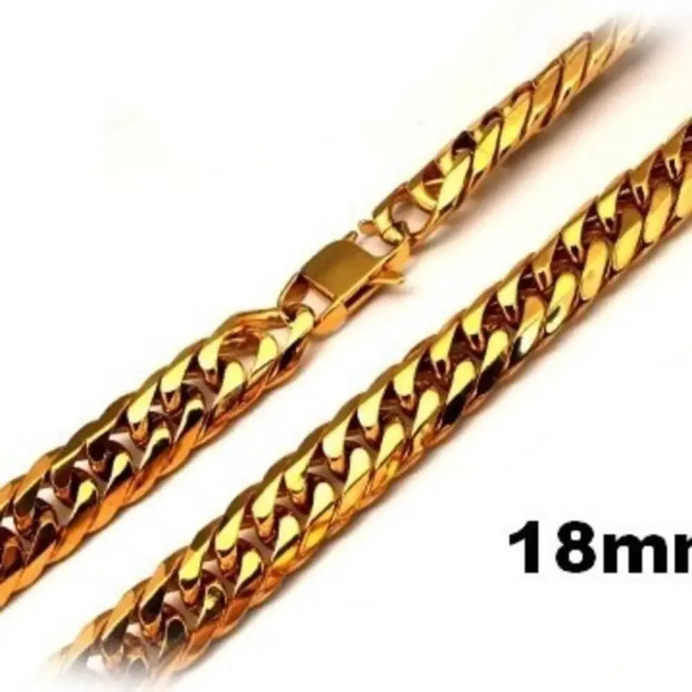 316L stainless steel‎ gold tone necklace